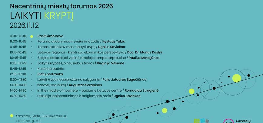 „Necentrinių miestų forumas“ trečią kartą sugrįžta į Anykščius
