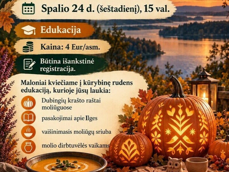 Rudens edukacija „Asvejos raštai moliūguose“